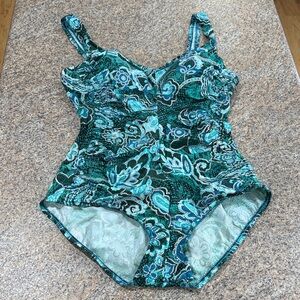 Rose Marie Reid Floral Patterned Swimsuit size 16